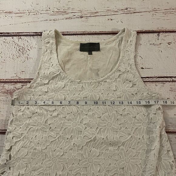 Anthropologie Sunday In‎ Brooklyn White Lace Flower Tank Top Sleeveless Small - Picture 6 of 9
